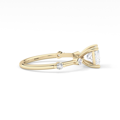 Princess Dainty Pave Lab Grown Diamond Engagement Ring