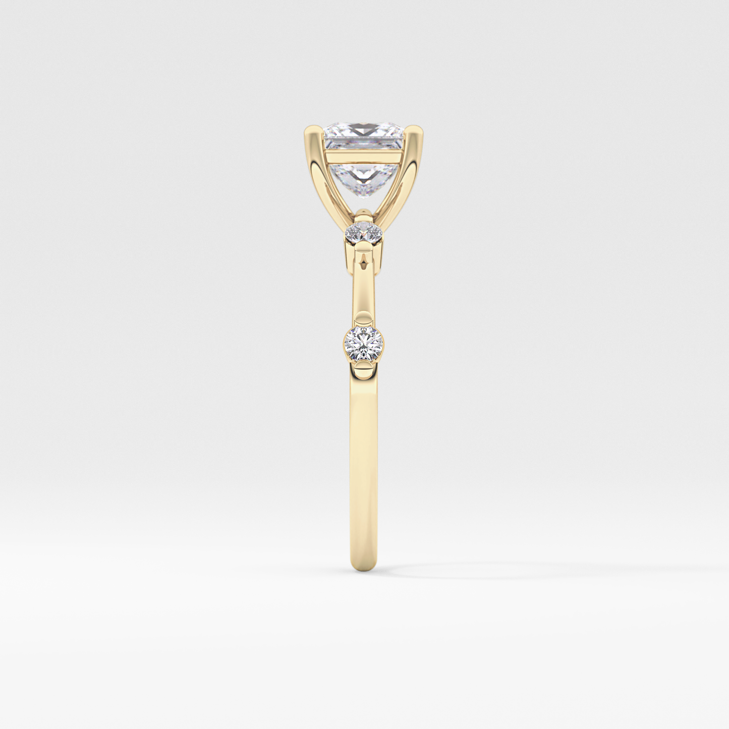 Princess Dainty Pave Lab Grown Diamond Engagement Ring