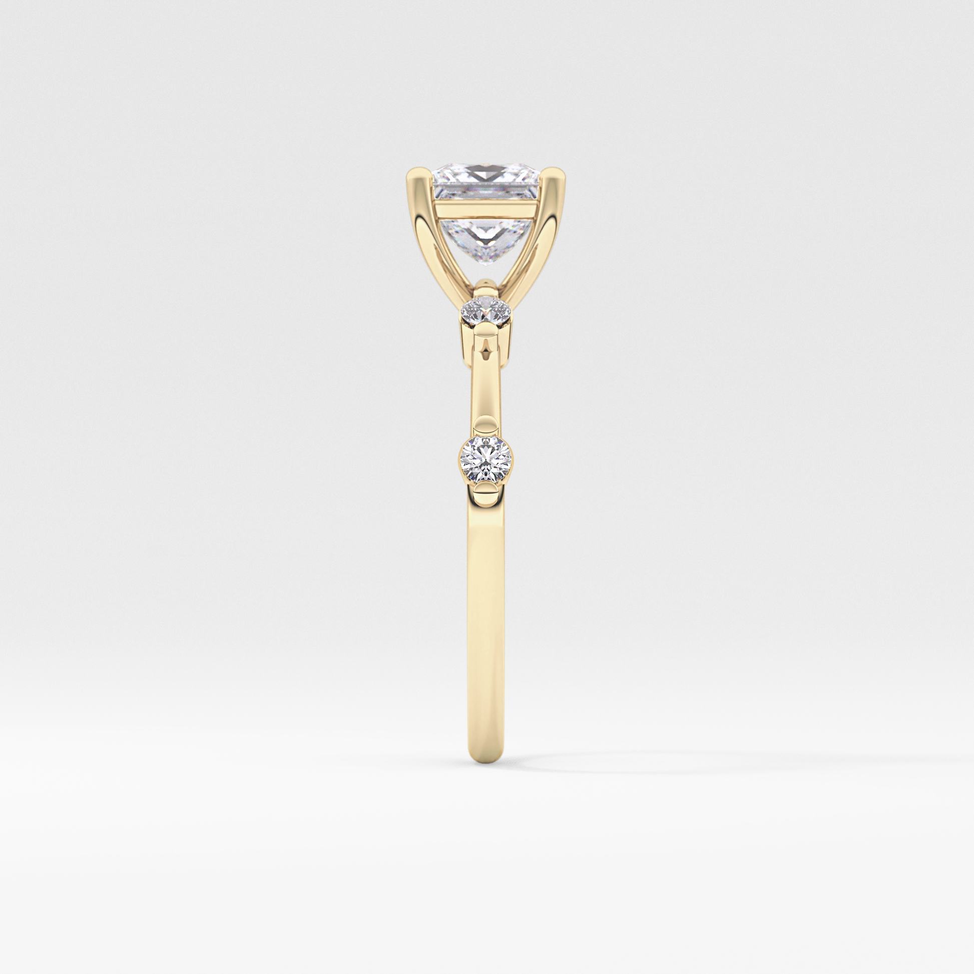 Princess Dainty Pave Lab Grown Diamond Engagement Ring