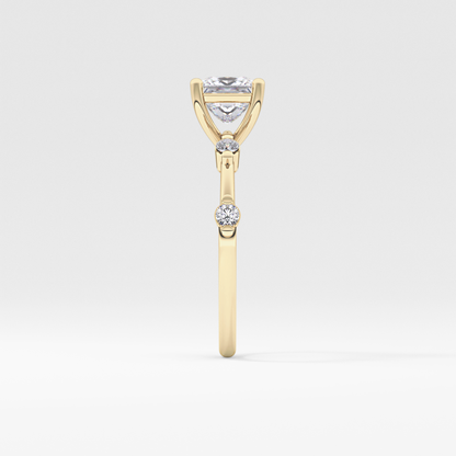 Princess Dainty Pave Lab Grown Diamond Engagement Ring