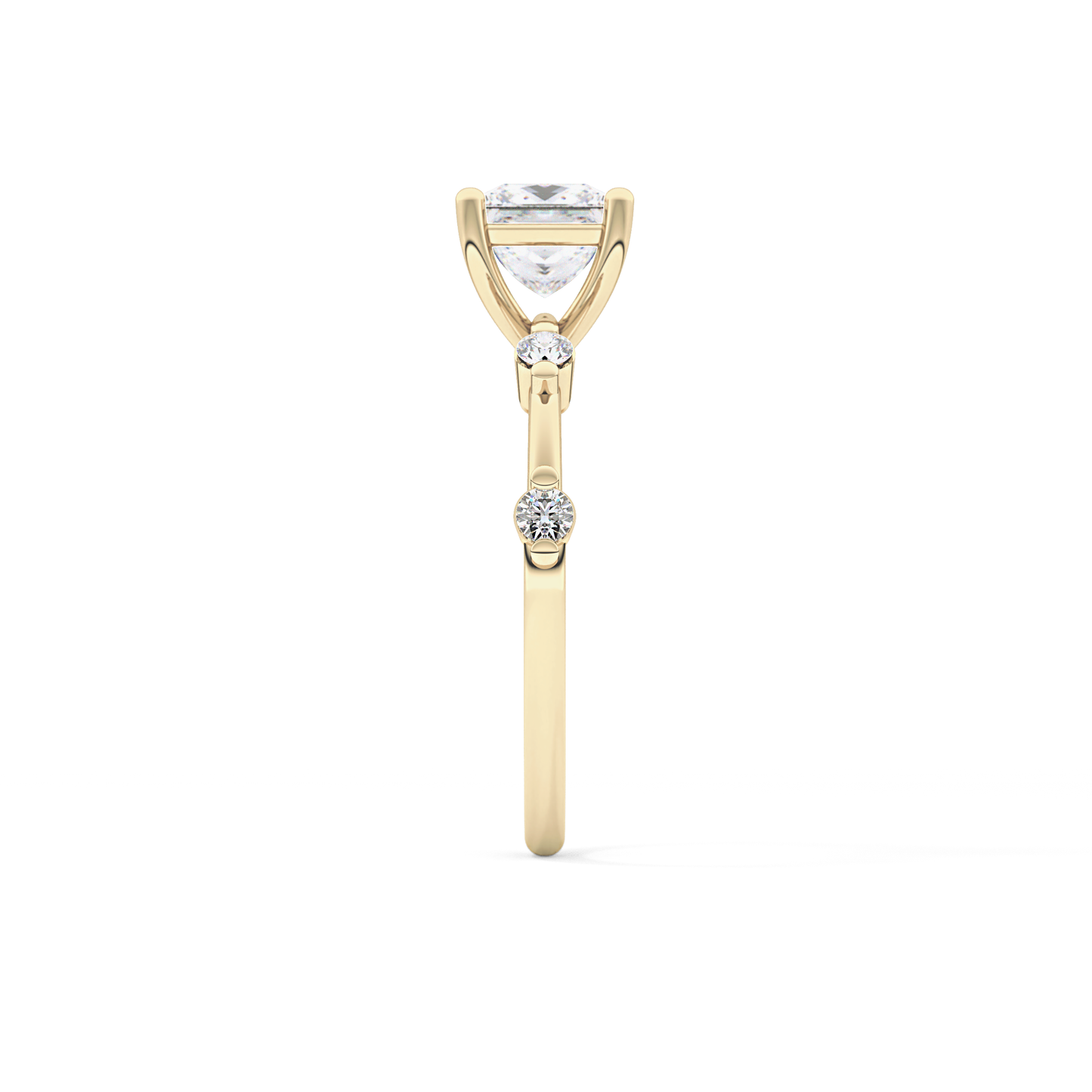 Princess Dainty Pave Lab Grown Diamond Engagement Ring
