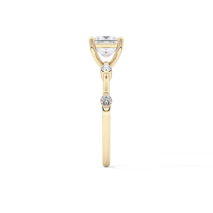 Princess Dainty Pave Lab Grown Diamond Engagement Ring