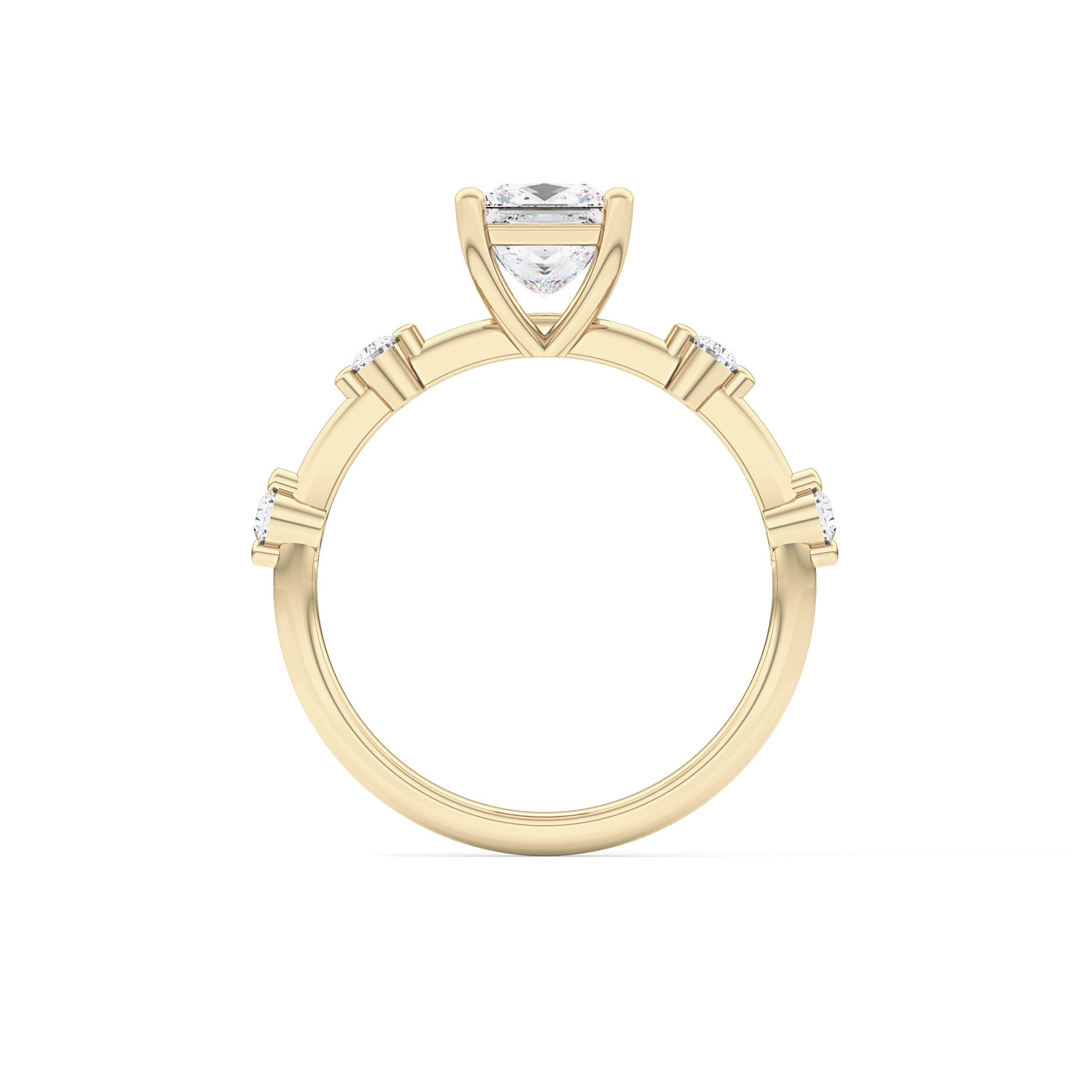Princess Dainty Pave Lab Grown Diamond Engagement Ring