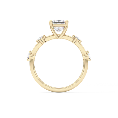 Princess Dainty Pave Lab Grown Diamond Engagement Ring