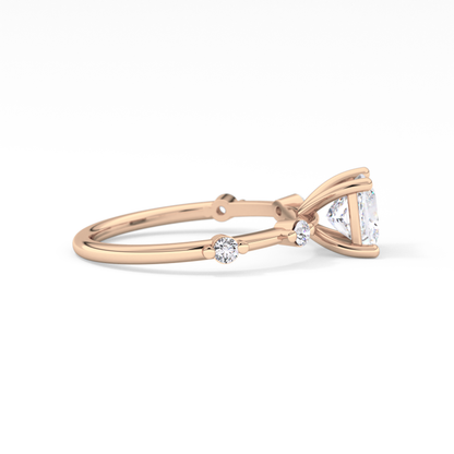 Princess Dainty Pave Lab Grown Diamond Engagement Ring
