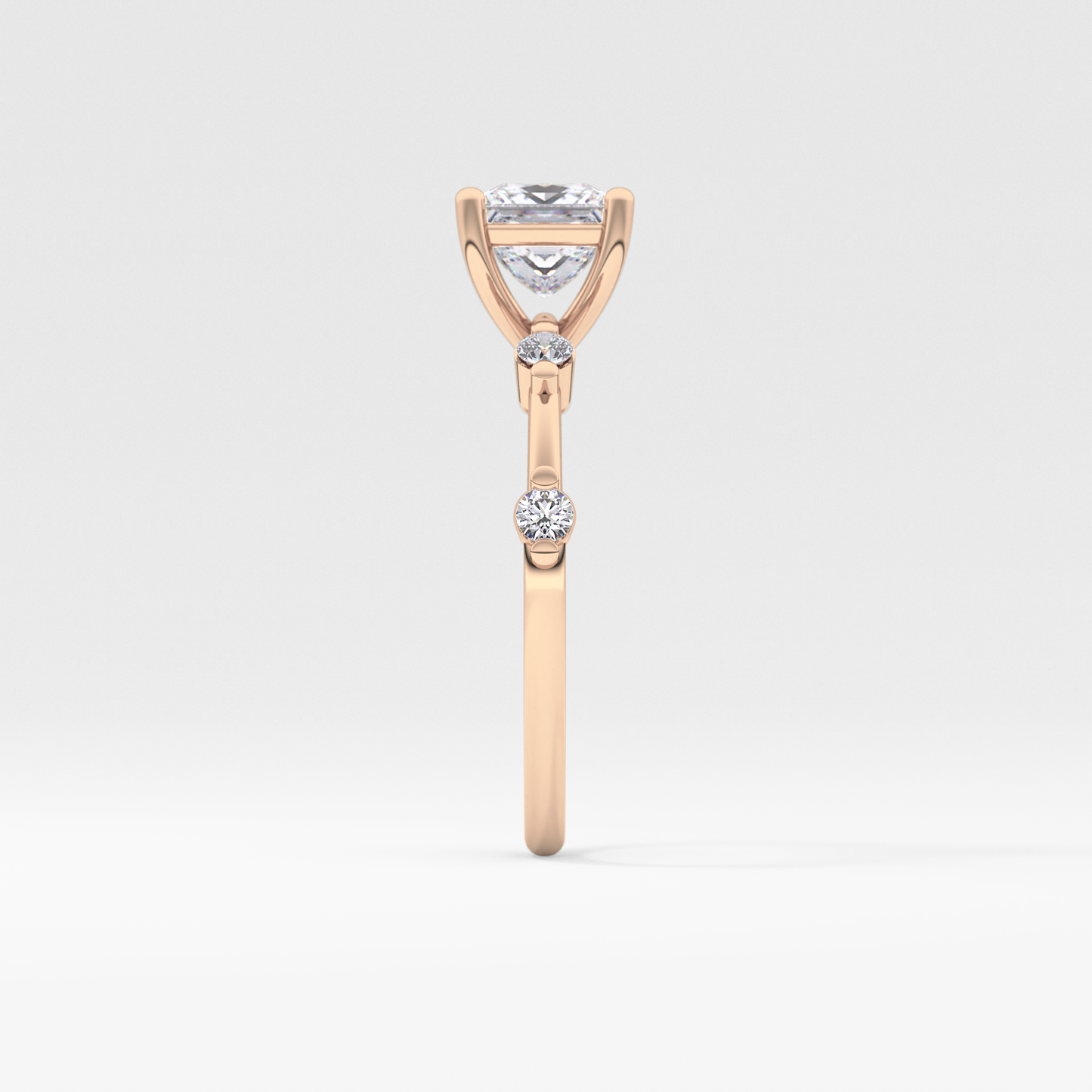 Princess Dainty Pave Lab Grown Diamond Engagement Ring