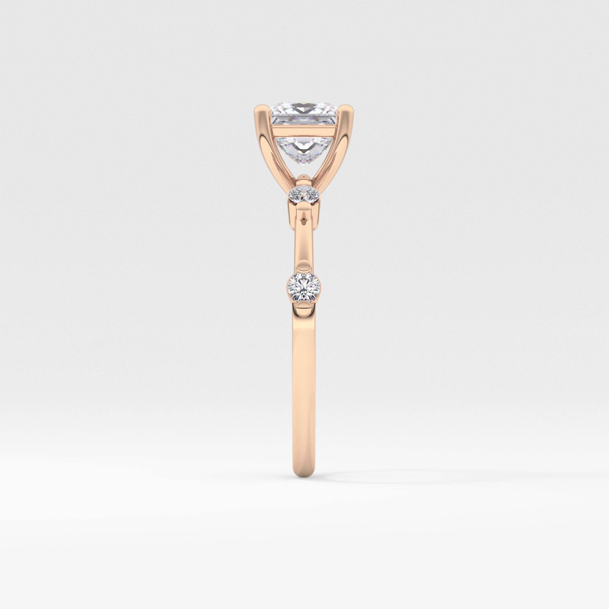 Princess Dainty Pave Lab Grown Diamond Engagement Ring