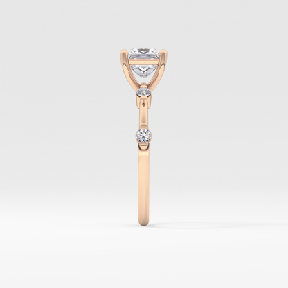 Princess Dainty Pave Lab Grown Diamond Engagement Ring
