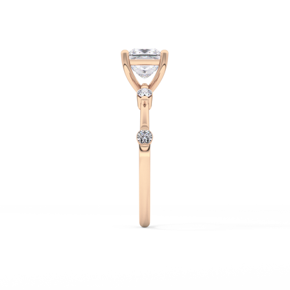 Princess Dainty Pave Lab Grown Diamond Engagement Ring
