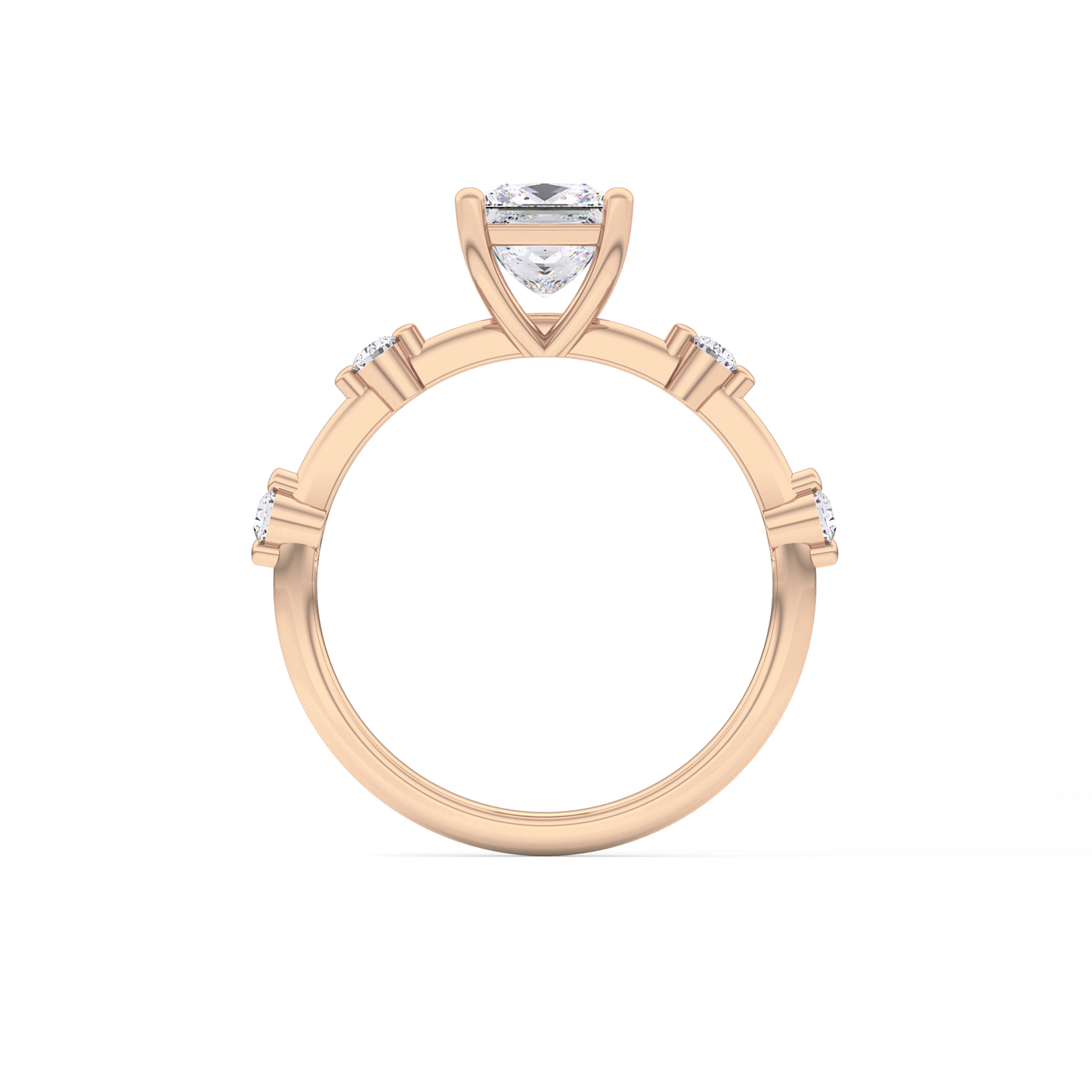 Princess Dainty Pave Lab Grown Diamond Engagement Ring
