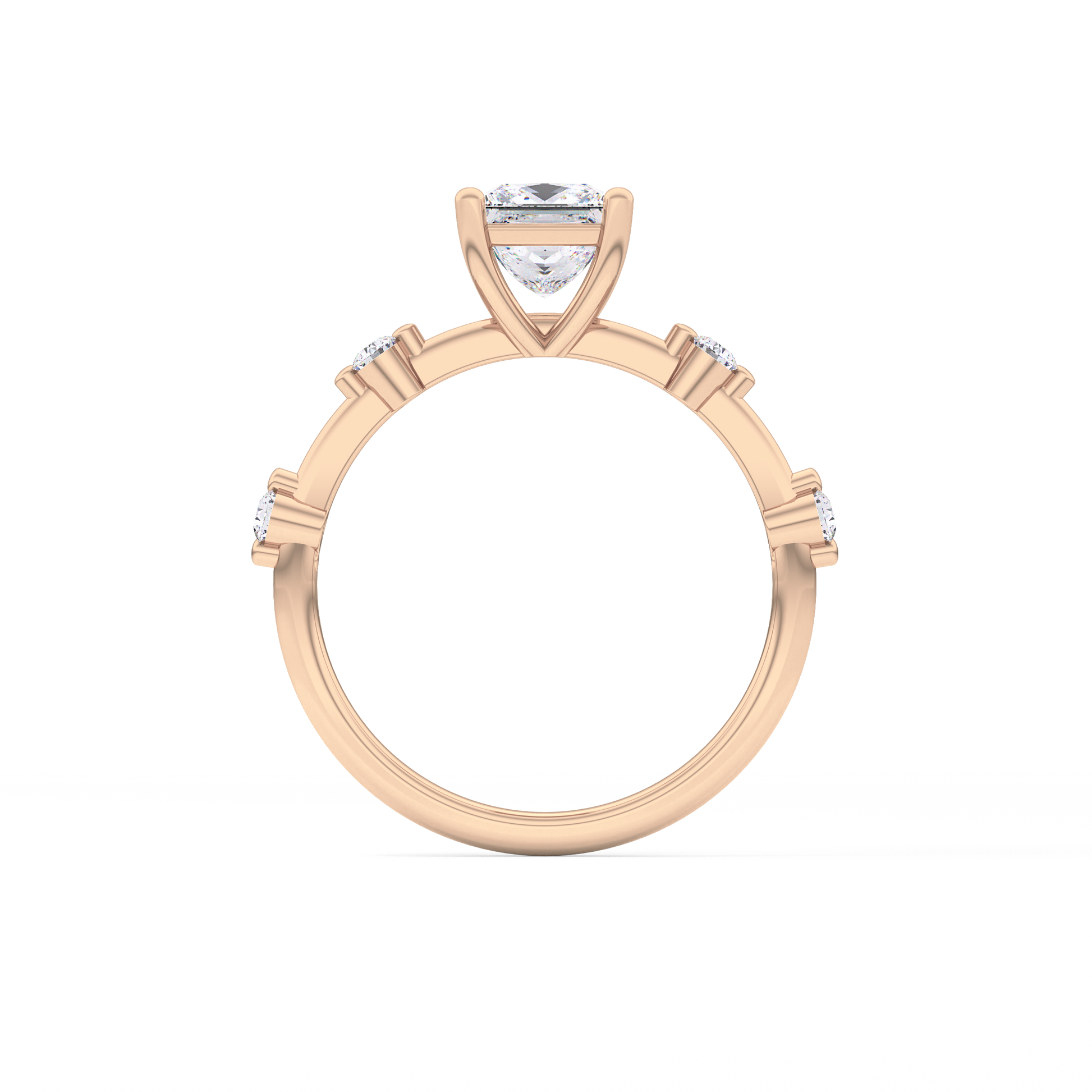 Princess Dainty Pave Lab Grown Diamond Engagement Ring