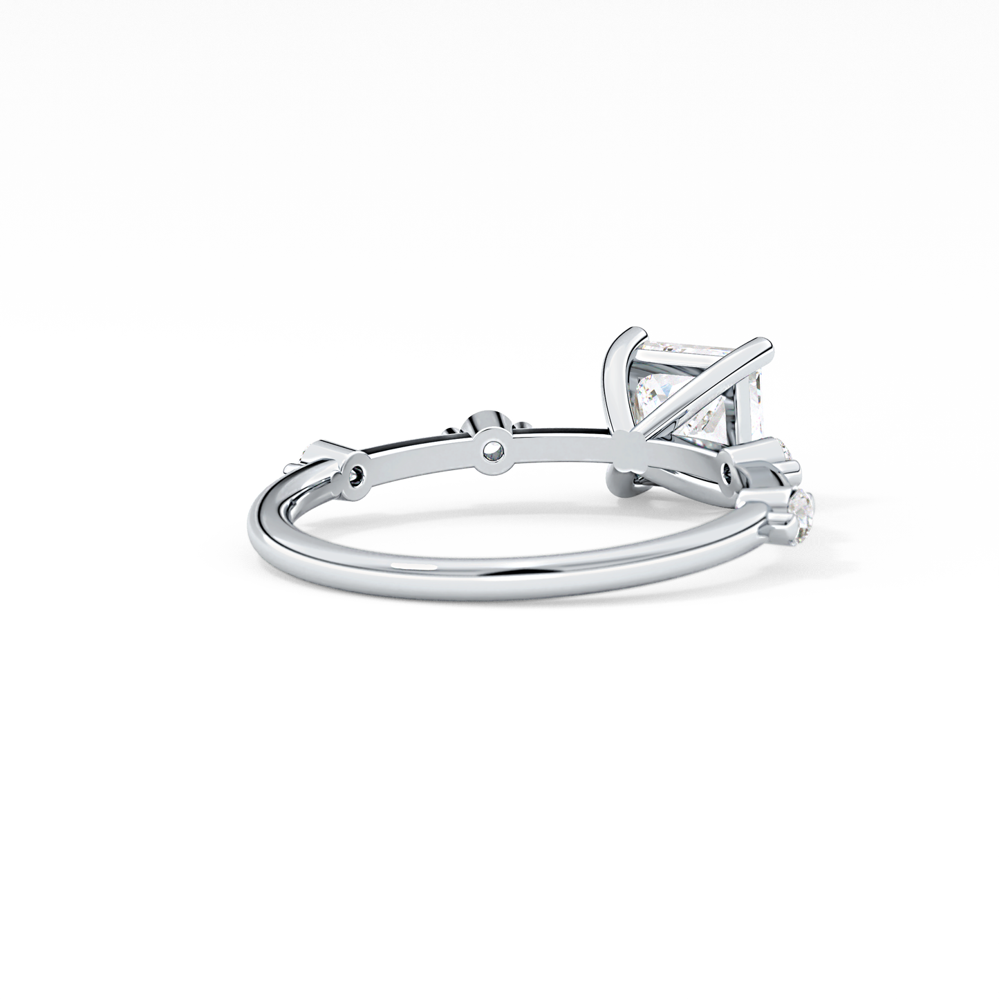 Princess Dainty Pave Lab Grown Diamond Engagement Ring
