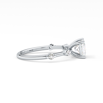 Princess Dainty Pave Lab Grown Diamond Engagement Ring