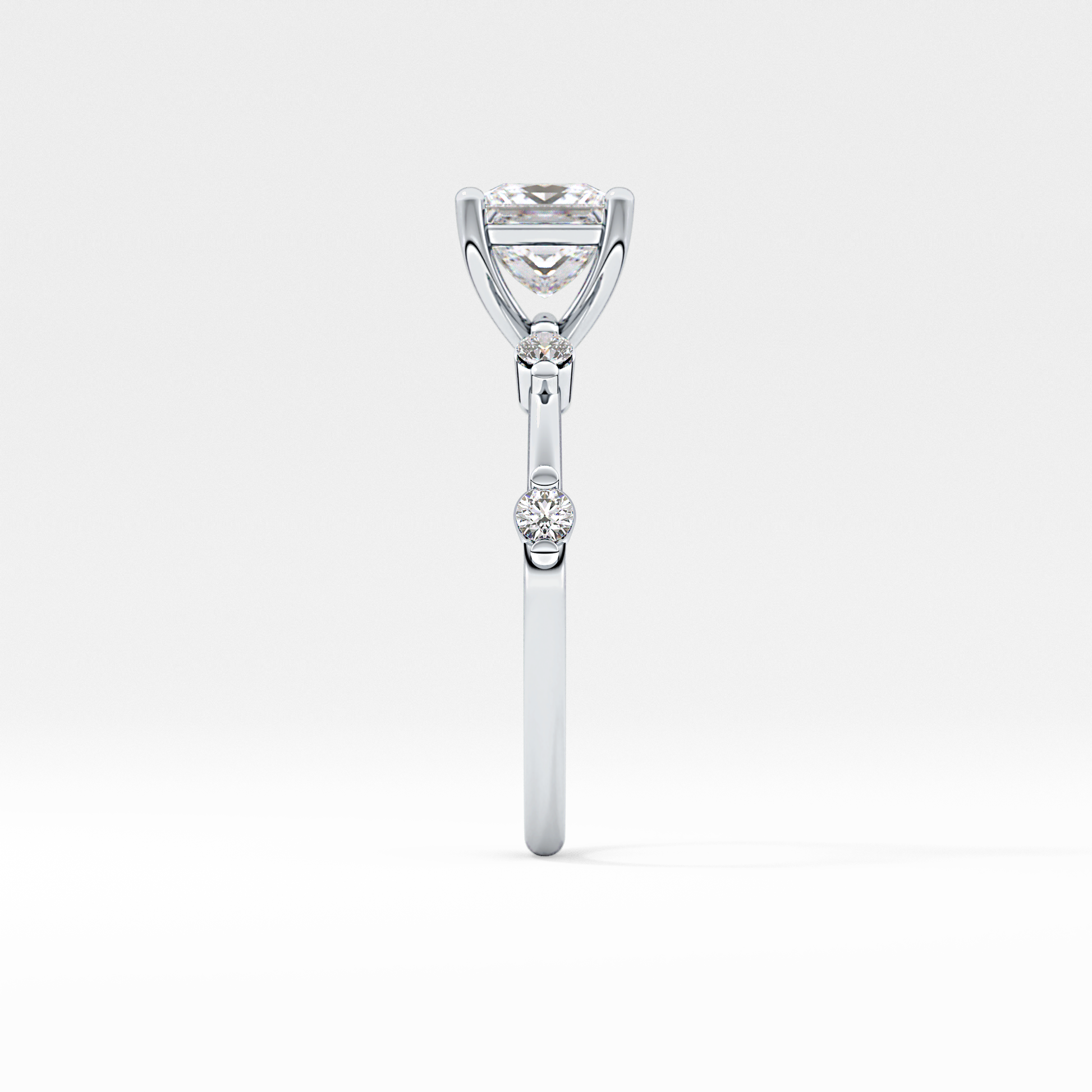 Princess Dainty Pave Lab Grown Diamond Engagement Ring