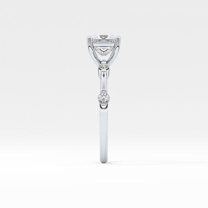 Princess Dainty Pave Lab Grown Diamond Engagement Ring