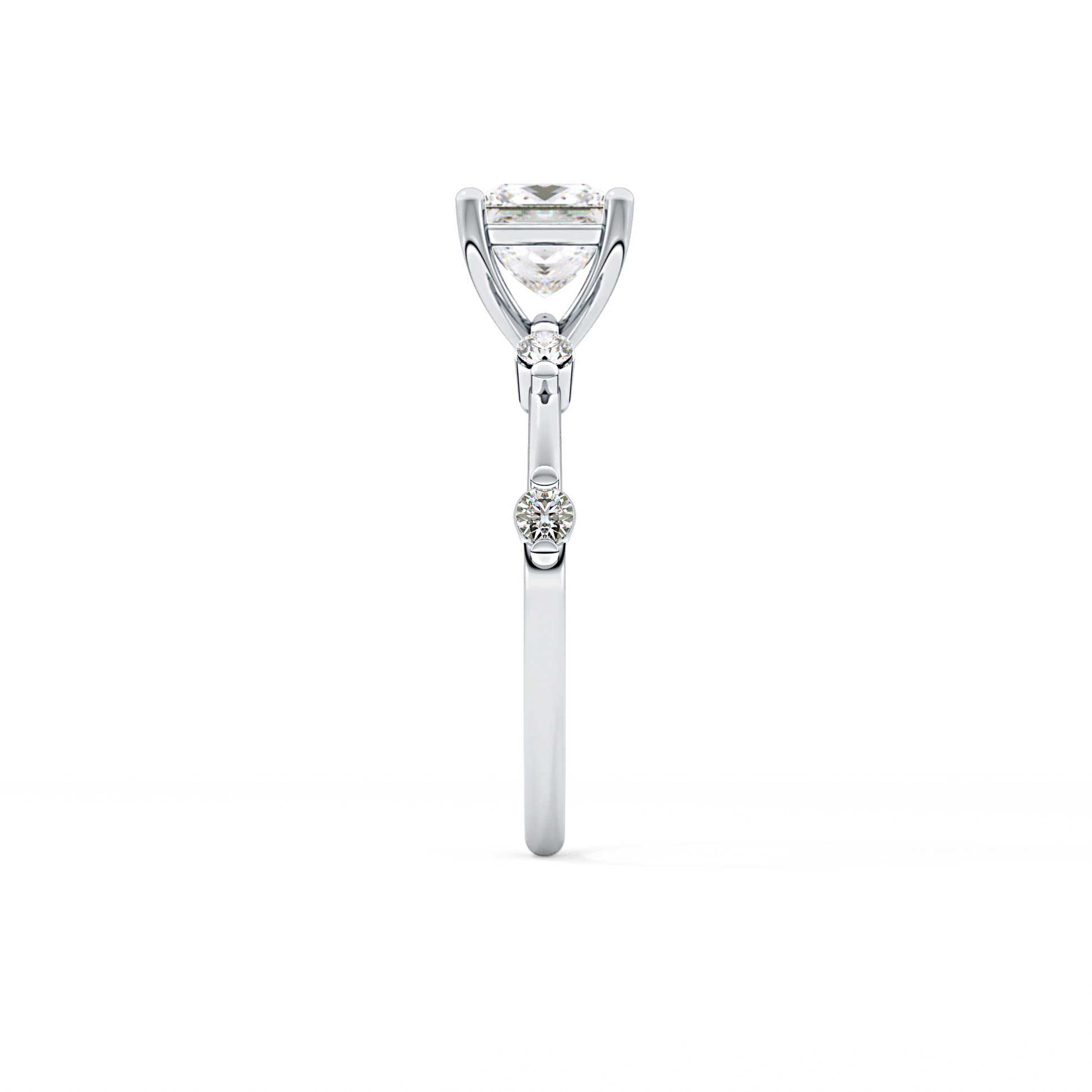 Princess Dainty Pave Lab Grown Diamond Engagement Ring
