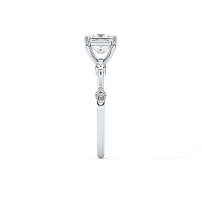 Princess Dainty Pave Lab Grown Diamond Engagement Ring