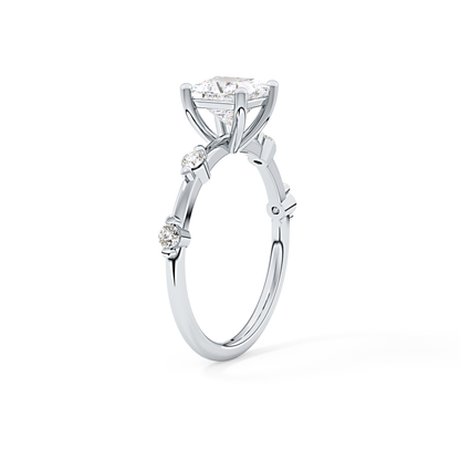Princess Dainty Pave Lab Grown Diamond Engagement Ring