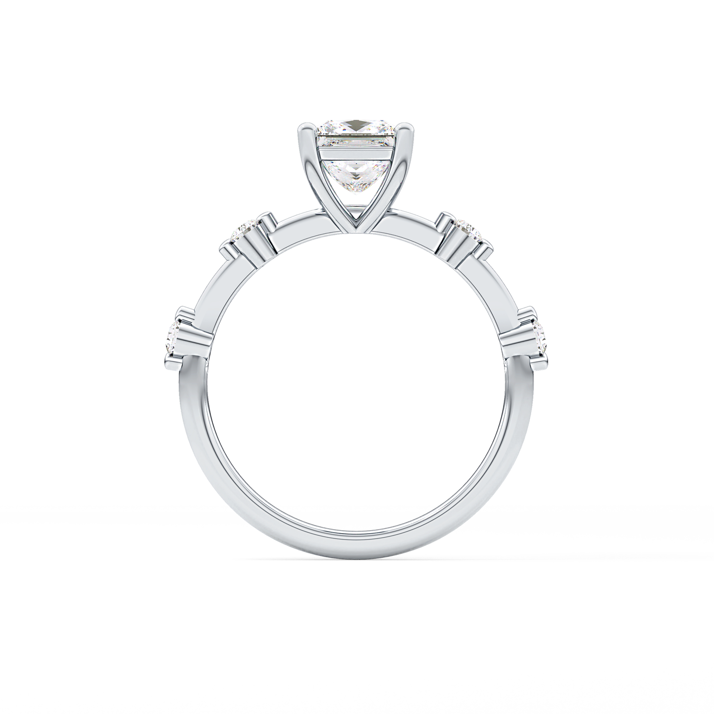 Princess Dainty Pave Lab Grown Diamond Engagement Ring