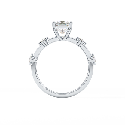 Princess Dainty Pave Lab Grown Diamond Engagement Ring