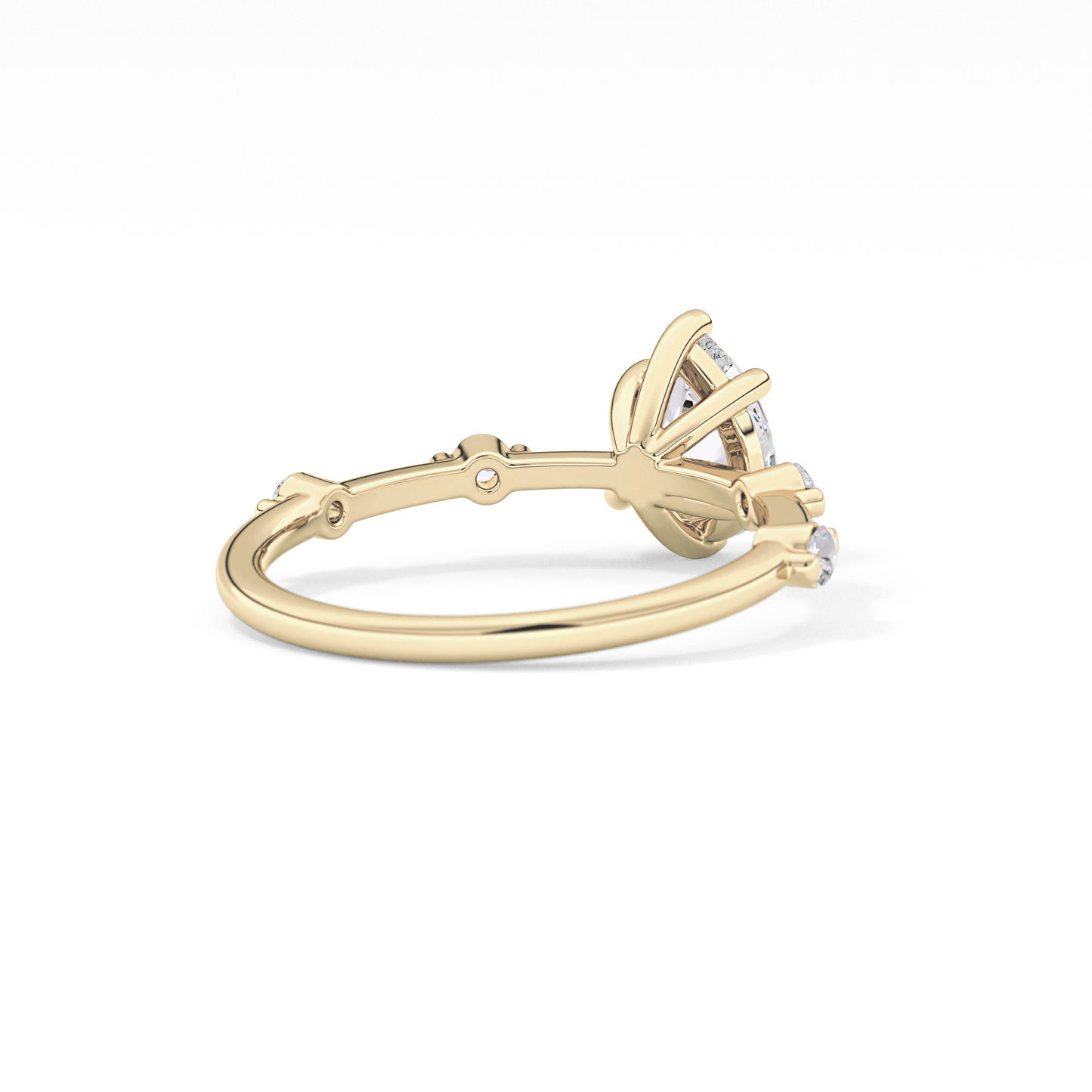 Pear Dainty Pave Lab Grown Diamond Engagement Ring