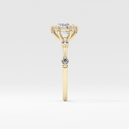 Pear Dainty Pave Lab Grown Diamond Engagement Ring