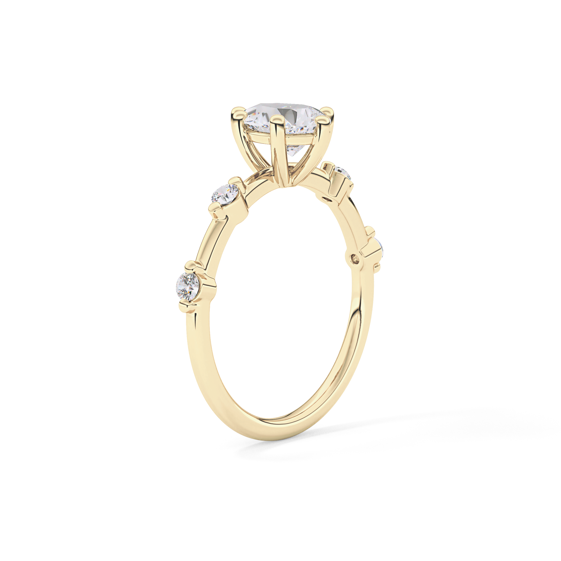 Pear Dainty Pave Lab Grown Diamond Engagement Ring