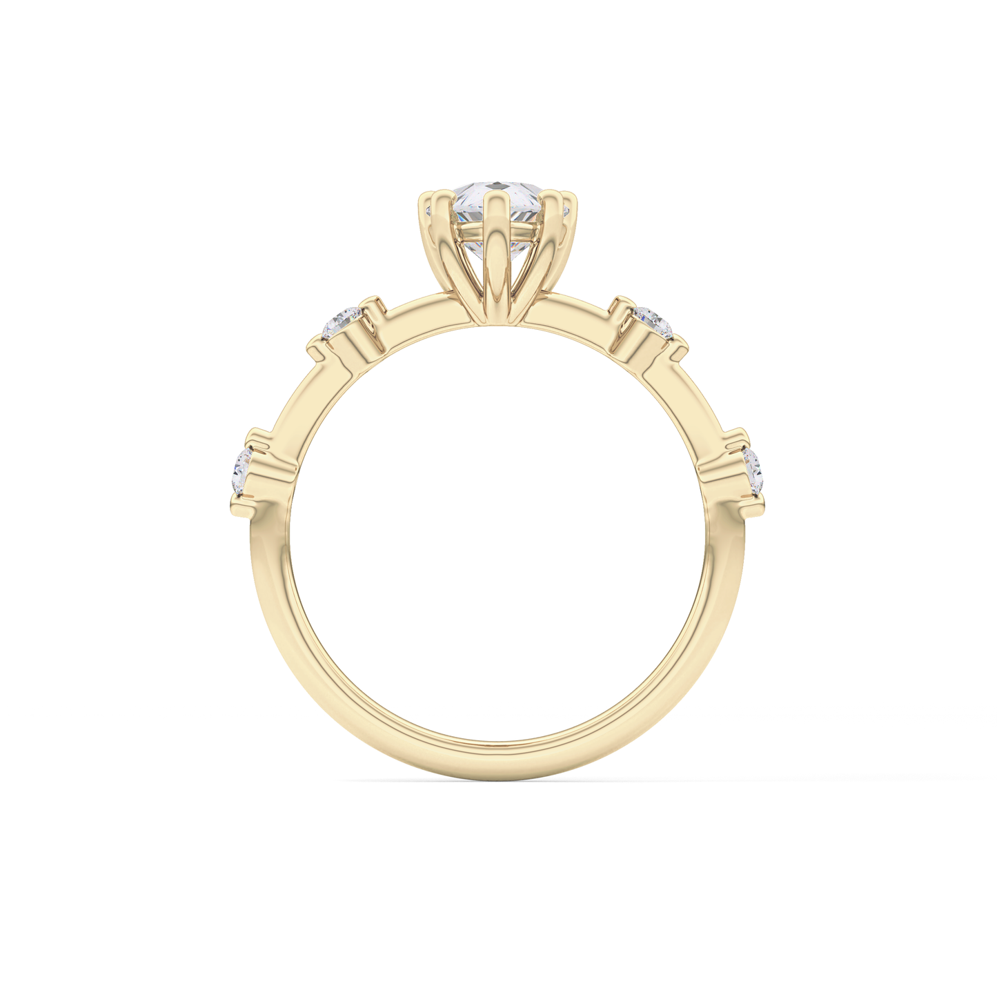 Pear Dainty Pave Lab Grown Diamond Engagement Ring
