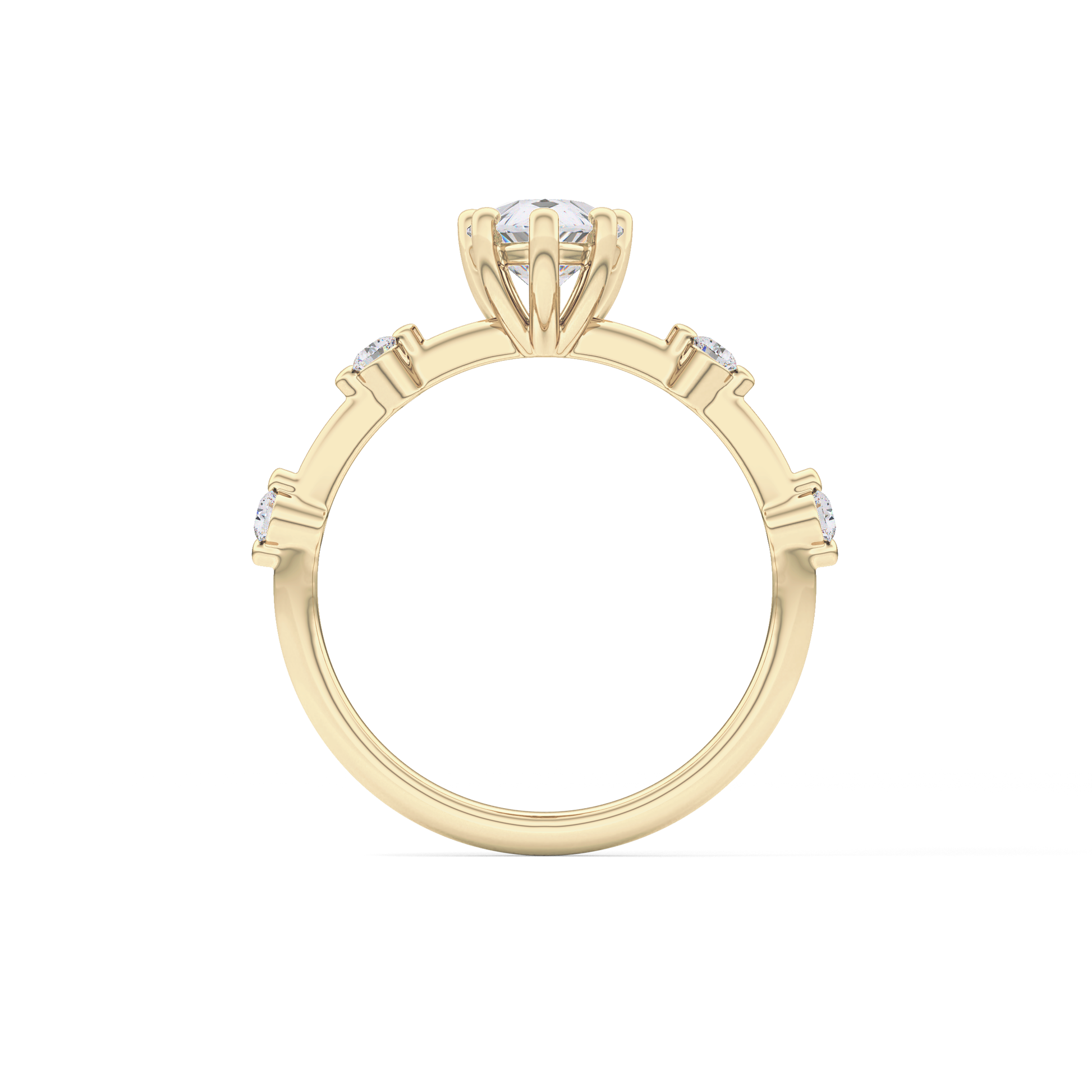 Pear Dainty Pave Lab Grown Diamond Engagement Ring