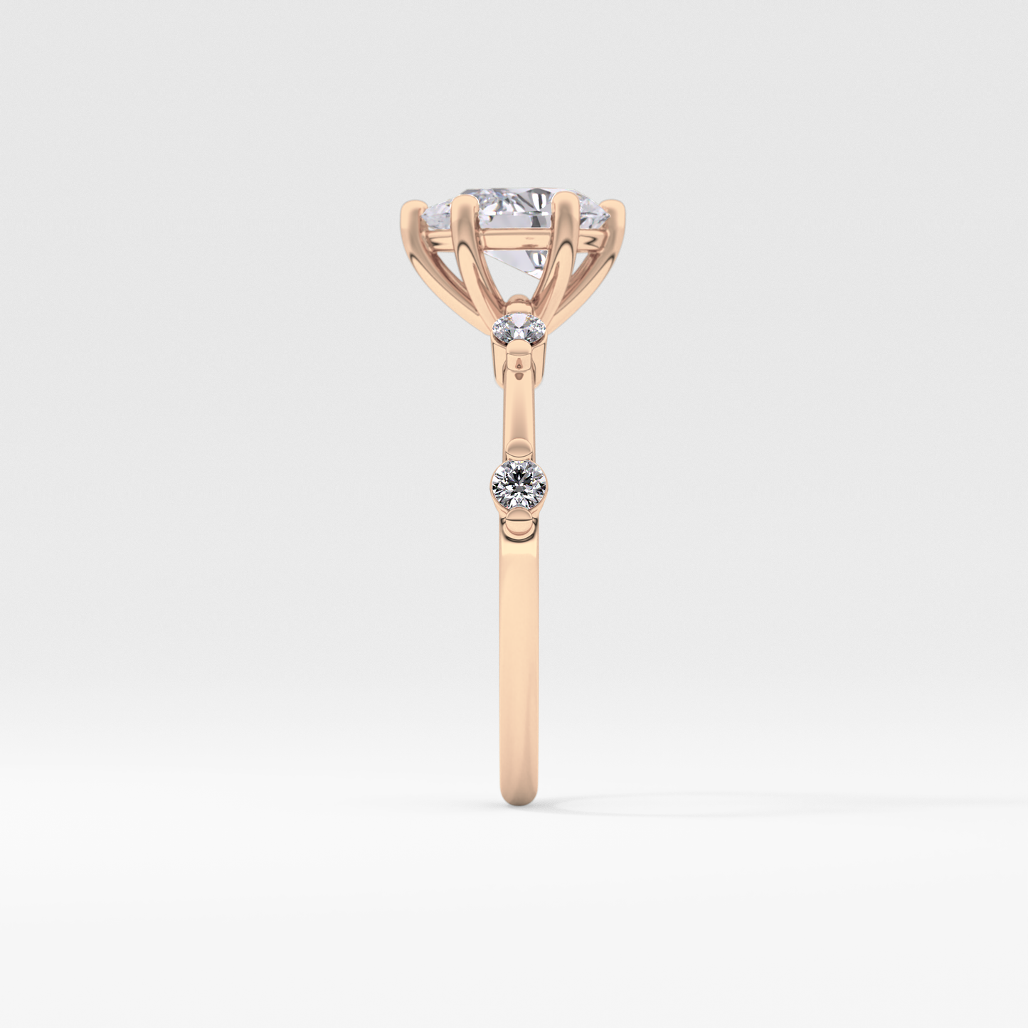 Pear Dainty Pave Lab Grown Diamond Engagement Ring