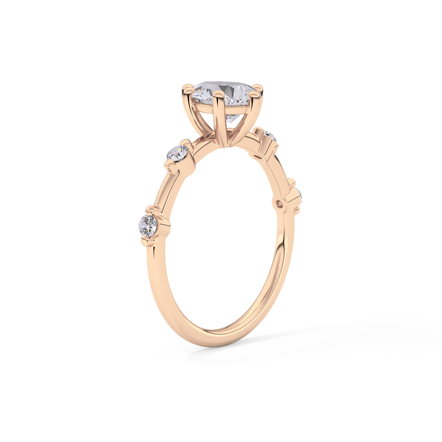 Pear Dainty Pave Lab Grown Diamond Engagement Ring