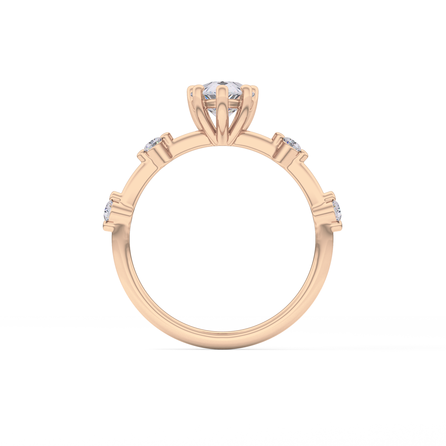 Pear Dainty Pave Lab Grown Diamond Engagement Ring