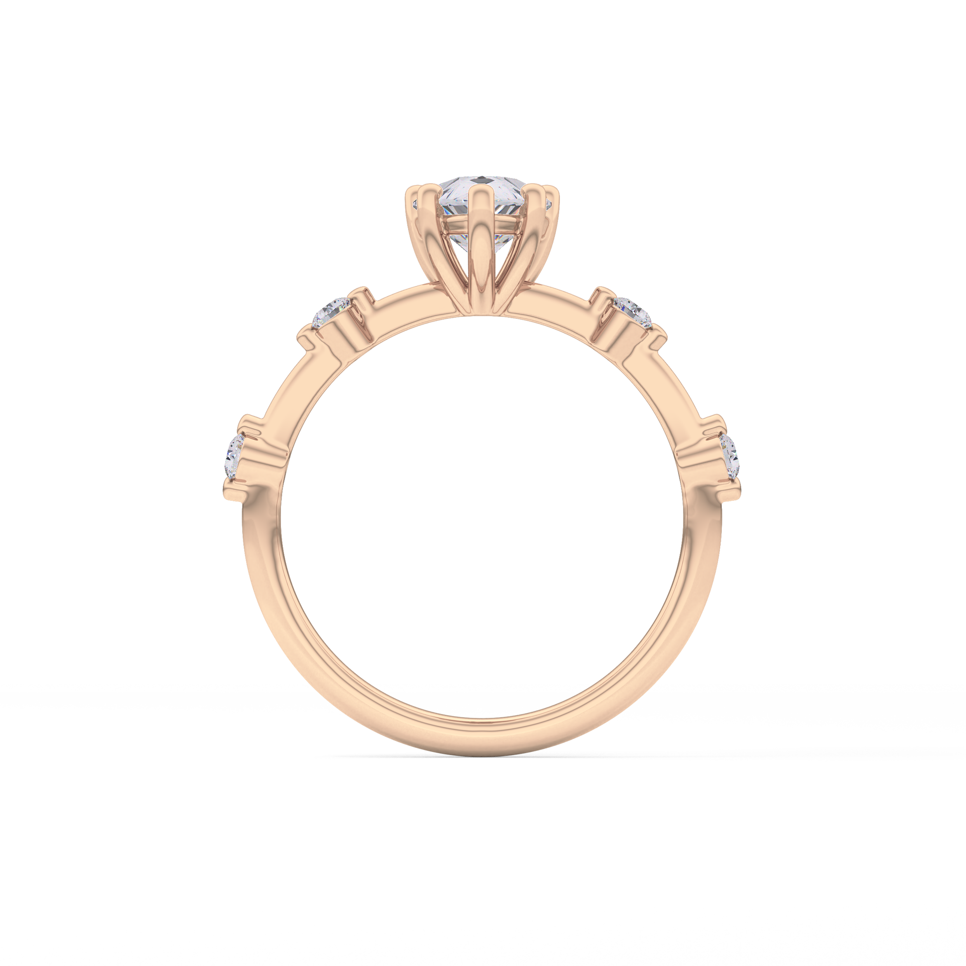 Pear Dainty Pave Lab Grown Diamond Engagement Ring