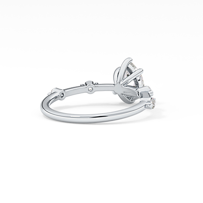 Pear Dainty Pave Lab Grown Diamond Engagement Ring