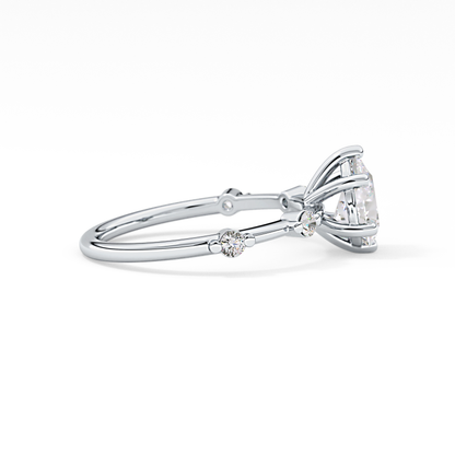 Pear Dainty Pave Lab Grown Diamond Engagement Ring