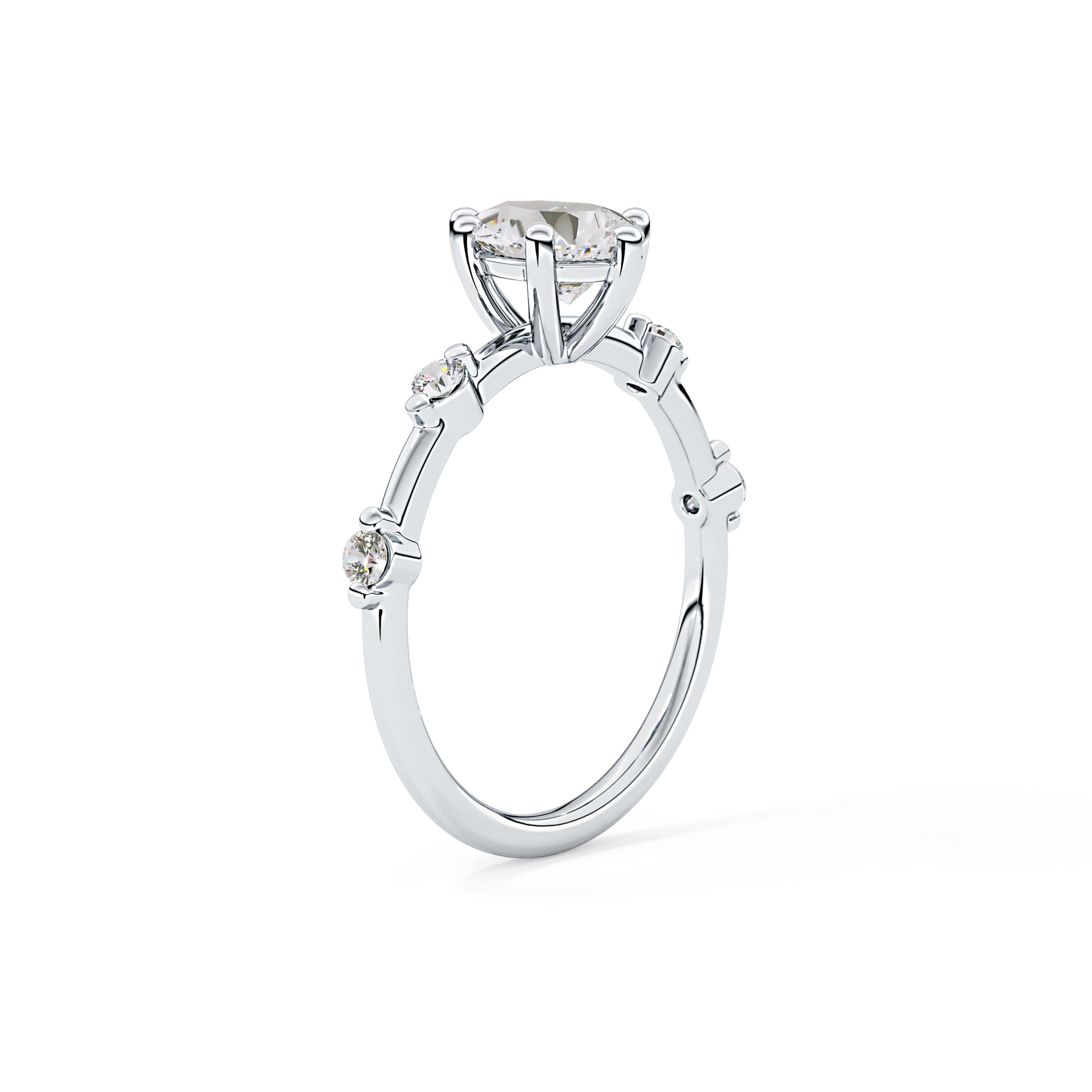 Pear Dainty Pave Lab Grown Diamond Engagement Ring