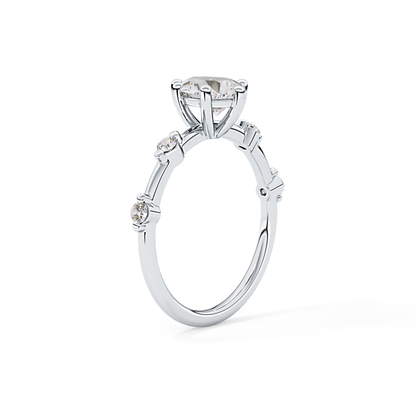 Pear Dainty Pave Lab Grown Diamond Engagement Ring
