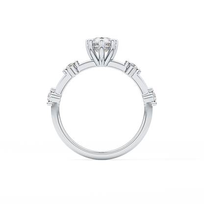 Pear Dainty Pave Lab Grown Diamond Engagement Ring