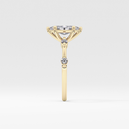 Marquise Dainty Pave Lab Grown Diamond Engagement Ring