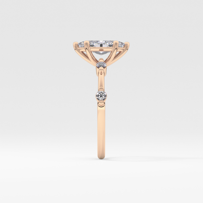 Marquise Dainty Pave Lab Grown Diamond Engagement Ring