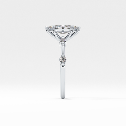 Marquise Dainty Pave Lab Grown Diamond Engagement Ring