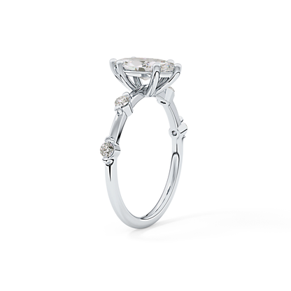 Marquise Dainty Pave Lab Grown Diamond Engagement Ring