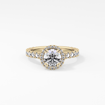 Round Halo & Pave Lab Grown Diamond Engagement Ring
