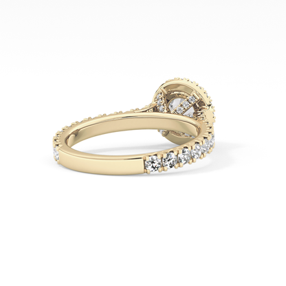 Round Halo & Pave Lab Grown Diamond Engagement Ring