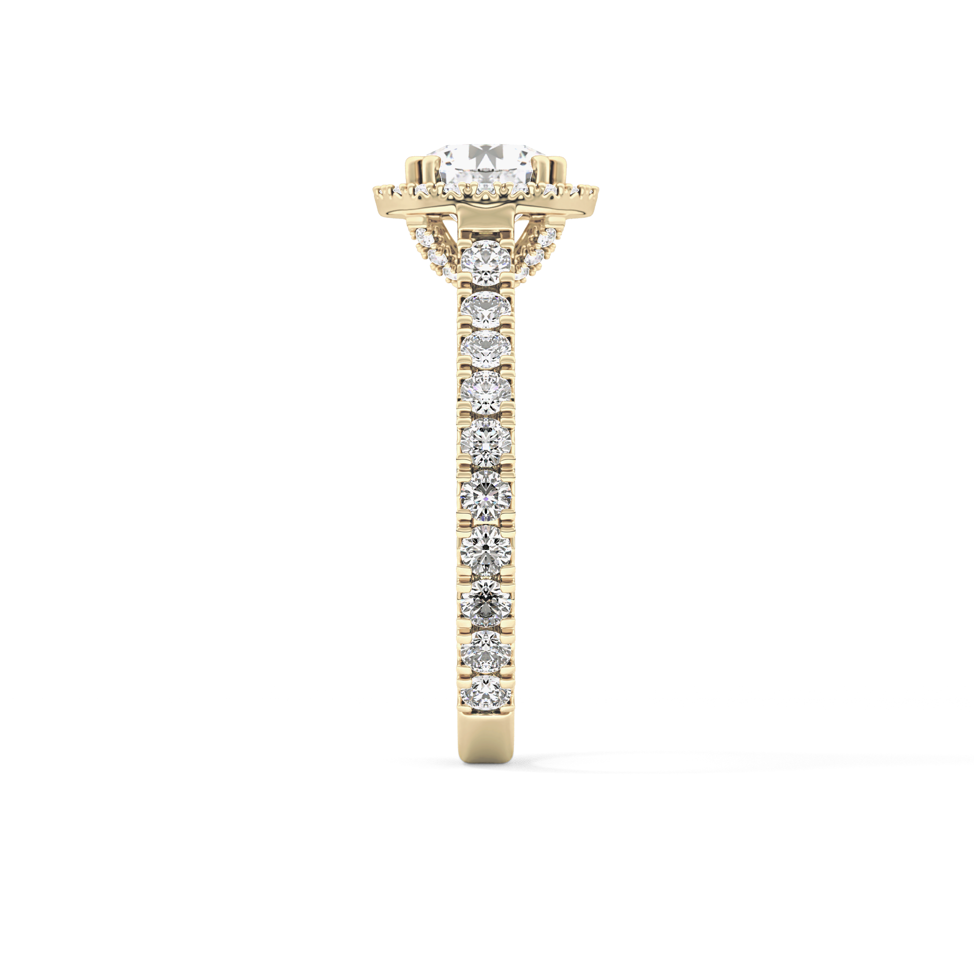 Round Halo & Pave Lab Grown Diamond Engagement Ring