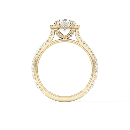 Round Halo & Pave Lab Grown Diamond Engagement Ring