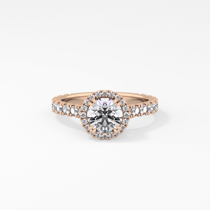 Round Halo & Pave Lab Grown Diamond Engagement Ring