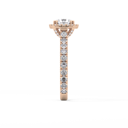 Round Halo & Pave Lab Grown Diamond Engagement Ring