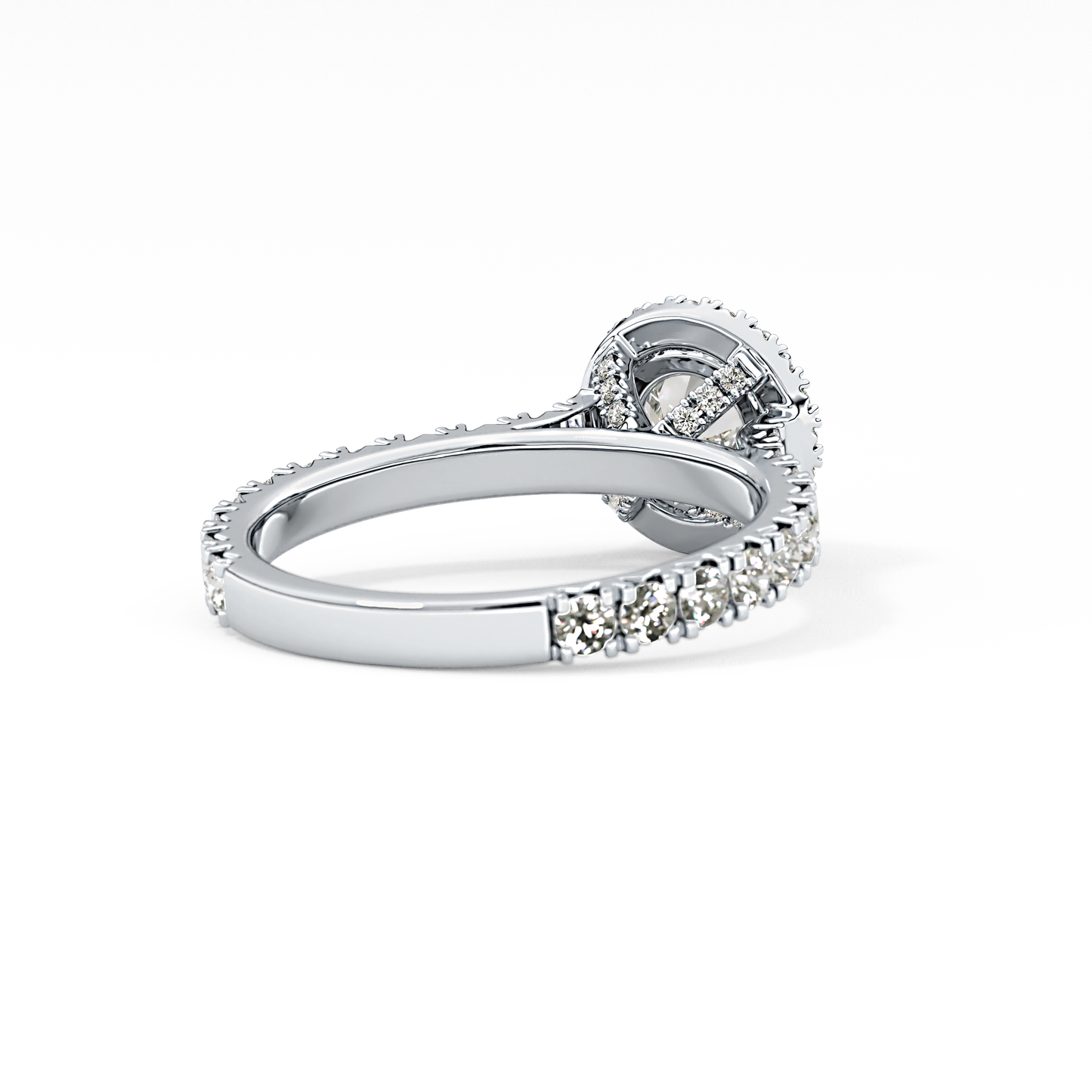 Round Halo & Pave Lab Grown Diamond Engagement Ring