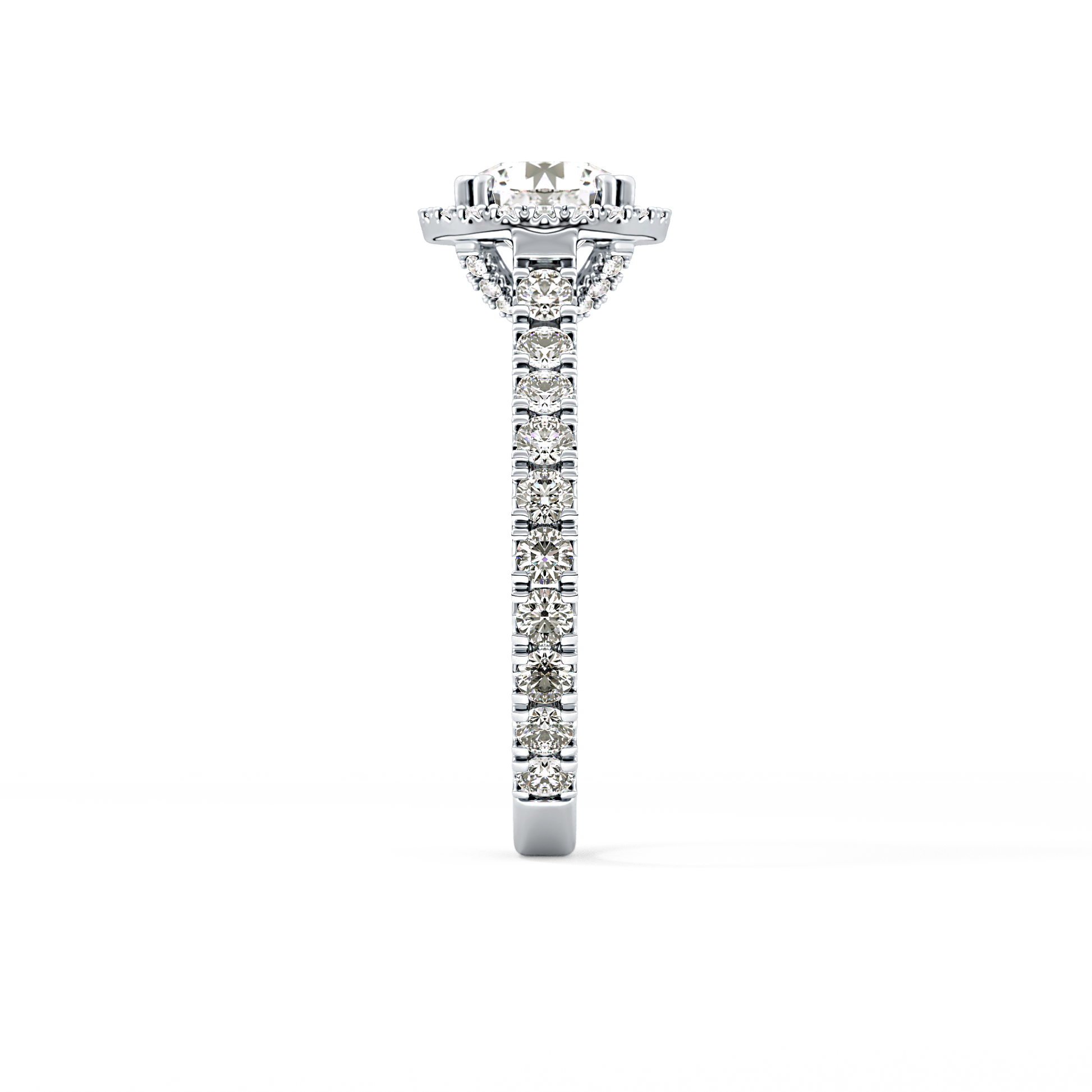 Round Halo & Pave Lab Grown Diamond Engagement Ring